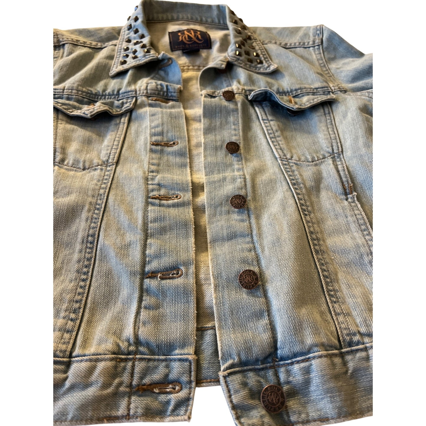 Rock & Republic Denim Jacket Hitchiker Jean Studded Jacket