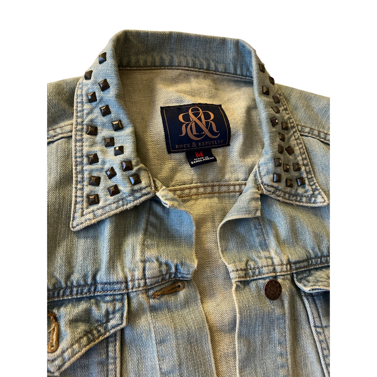 Rock & Republic Denim Jacket Hitchiker Jean Studded Jacket