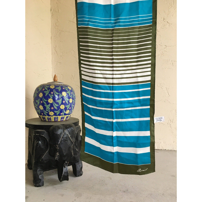 Burmel Striped Long Scarf Vintage Accessories made in Japan