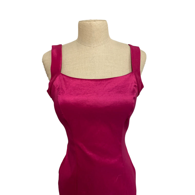 Jump Apparel By Wendye Chalin Fuchsia Satin Mermaid Dress With Back Lace-Up Detail Size 1/2