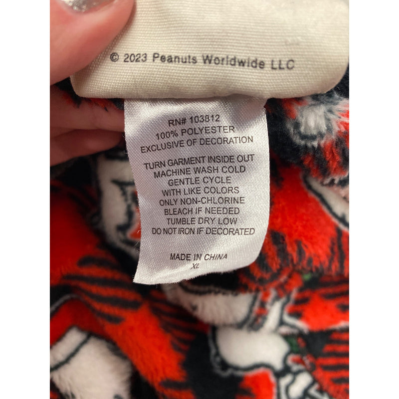 LUXBOHEME Handmade Munki Munki Peanuts Snoopy 2-Piece Upcycled Hoodie Skirt Set Red Black Plaid, Fundraiser for Sustainable Fashion Program