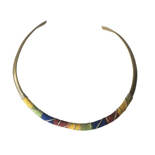 African Tribal Choker Necklace Vintage Handmade Jewelry