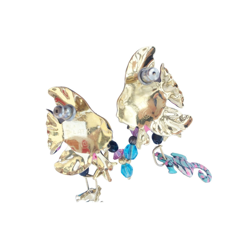 LATR Lunch at the Ritz Angel Fish Earrings Whimsical Jewelry