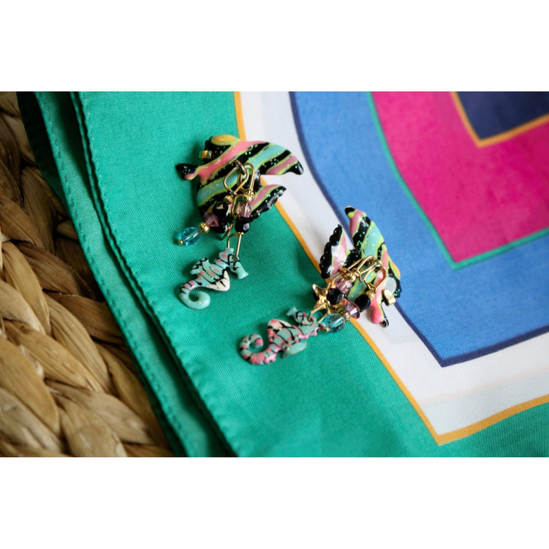 LATR Lunch at the Ritz Angel Fish Earrings Whimsical Jewelry
