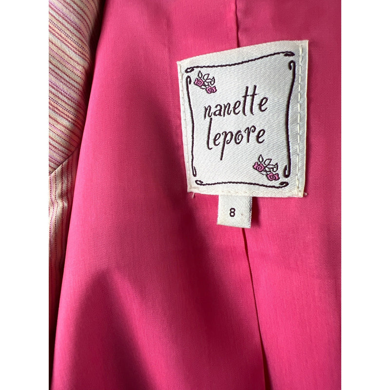 Nanette Lepore Jacket Pinstripe Feminine Blazer Authentic Vintage Designer