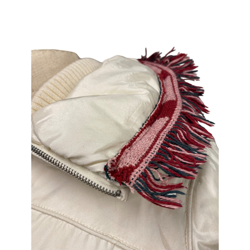 LUXBOHEME Upcycled XTREME Tek Avenue Outerwear System Handmade Whimsical Warm Coat With Woven Blanket Appliqués Fringe Details, Fundraiser