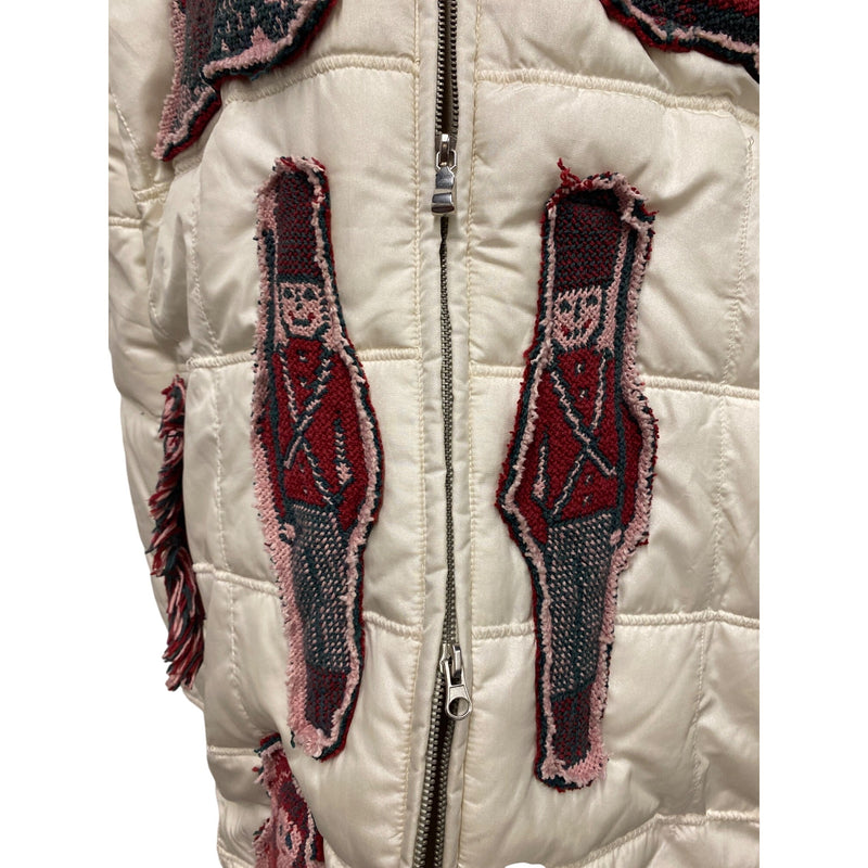 LUXBOHEME Upcycled XTREME Tek Avenue Outerwear System Handmade Whimsical Warm Coat With Woven Blanket Appliqués Fringe Details, Fundraiser