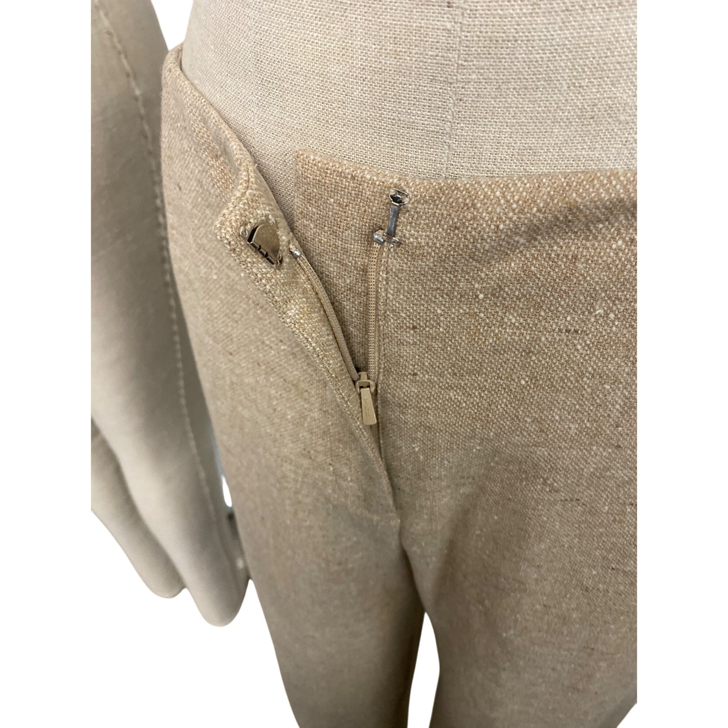 Anne Klein Wool Cashmere Classic Pants Size 8 Beige