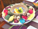 Fruit Salad Vintage Jewelry Silver Accordion Bangle Bracelet Plastic Beads