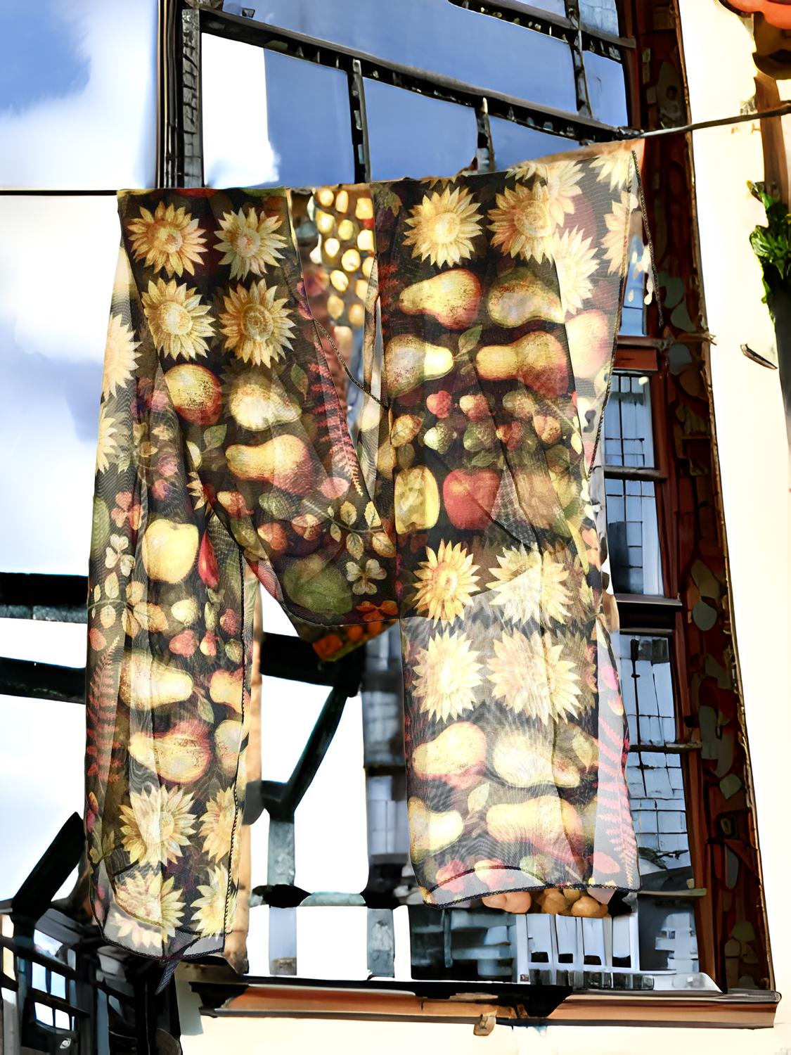 Fruits and Flowers Scarf Rain Vintage Accessories