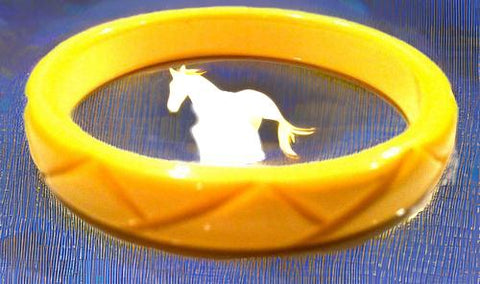 Bakelite Bangle Vintage Plastic Jewelry Yellow Bracelet