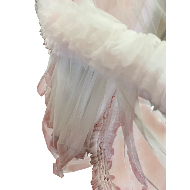 Incredible Oh So Darling Ruffled Tulle High-Low Dress With Train In Soft Pink