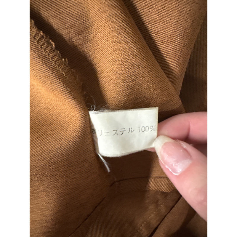 Vintage Yukali High Class Dress Blouse Button-Up Top Brown Long Sleeve Polyester Fundraiser for Sustainable Fashion Education Programs
