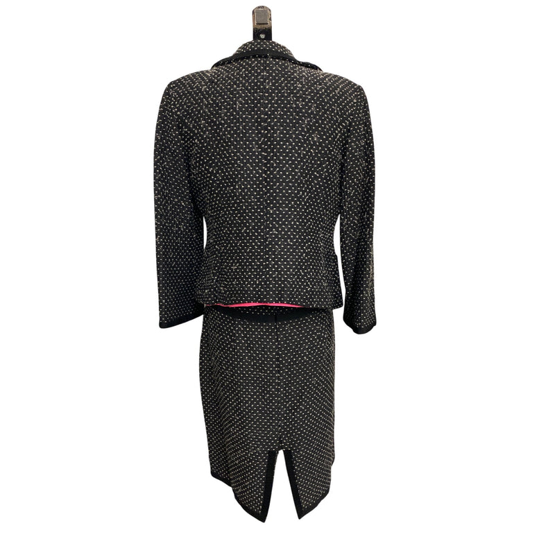 Nanette Lepore Womens Polka Dot Skirt Suit Size 6 Black & White