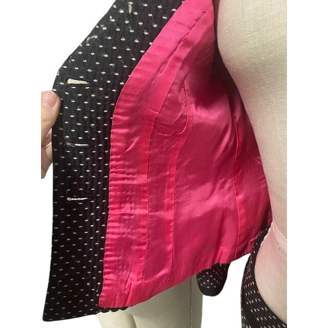 Nanette Lepore Womens Polka Dot Skirt Suit Size 6 Black & White