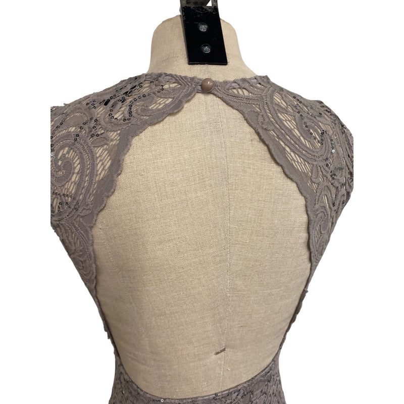 Windsor Lace Sequin Bodycon Dress With Open Back