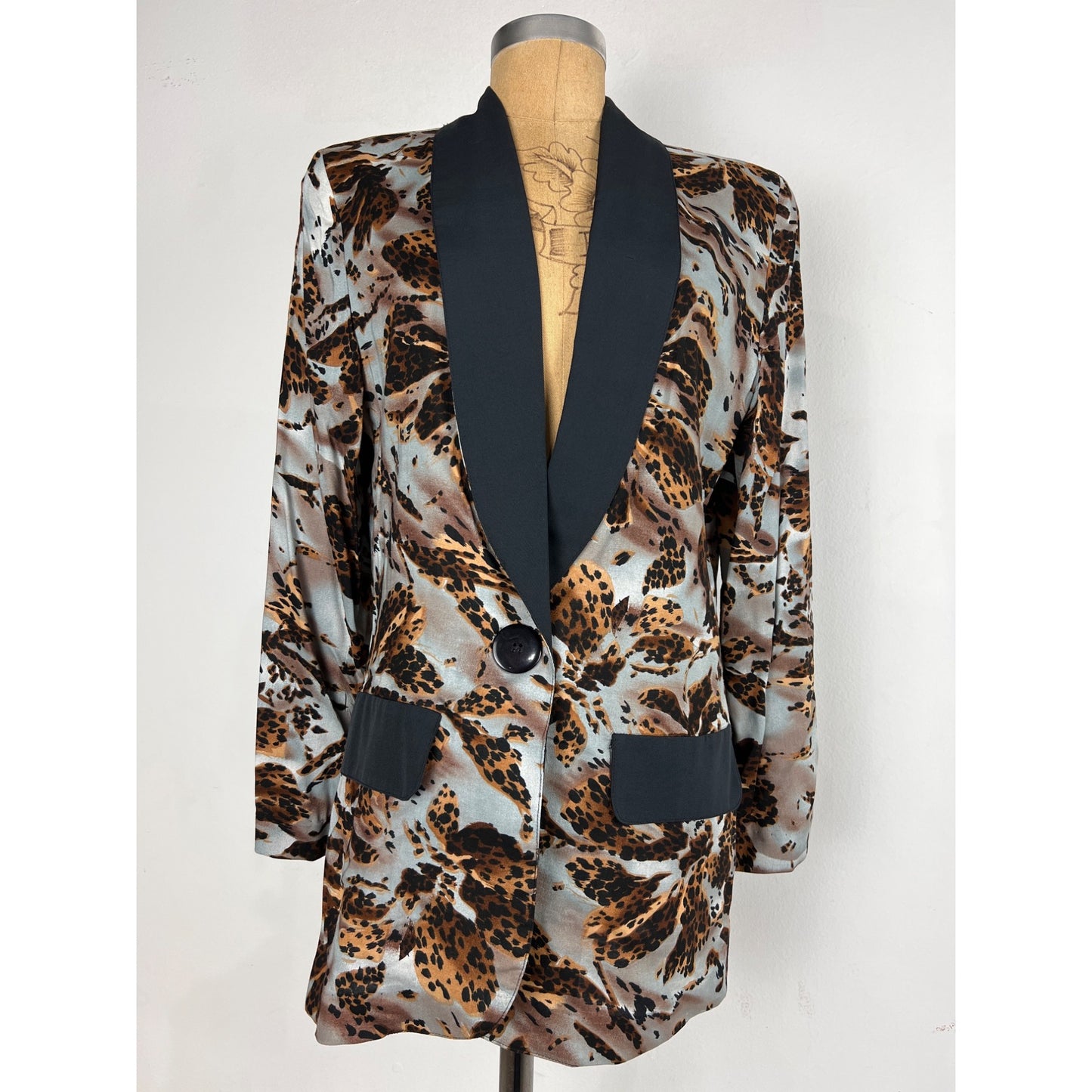 Britany Blu Authentic Vintage Women's Patterned Blazer Jacket