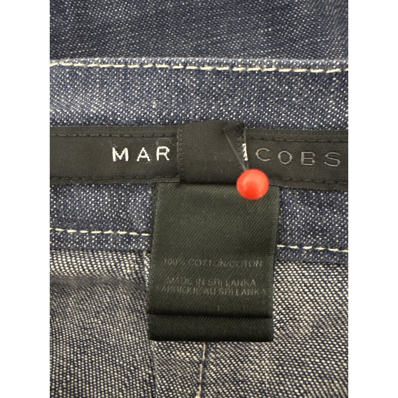 Vintage Marc Jacobs Y2K Denim Two Piece Suit Jacket Skirt Cream Piping Size 8 RN103927 2000s, Sustainable Fashion Education Fundraiser