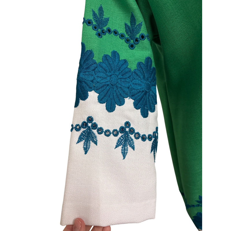 Vintage Green and White Embroidered Floral Shift Dress Fundraiser for Sustainable Fashion Education Program