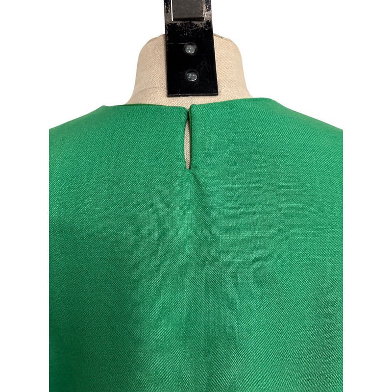 Vintage Green and White Embroidered Floral Shift Dress Fundraiser for Sustainable Fashion Education Program