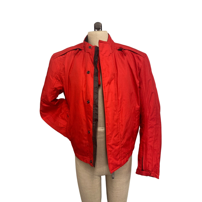 MotoGP Red Jacket With Zipper & Button Front Closure Unisex Large Polyester Bike Racing Style