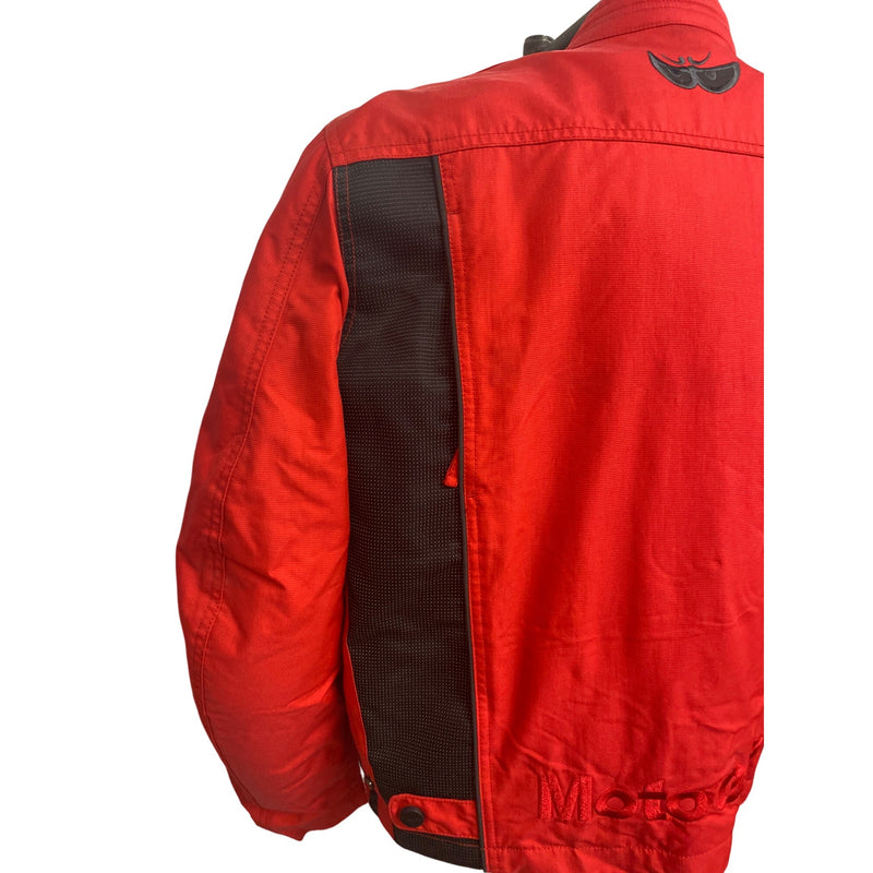 MotoGP Red Jacket With Zipper & Button Front Closure Unisex Large Polyester Bike Racing Style