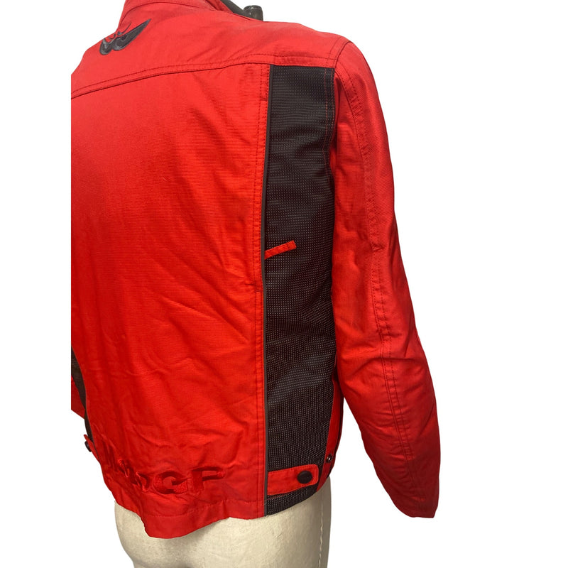 MotoGP Red Jacket With Zipper & Button Front Closure Unisex Large Polyester Bike Racing Style