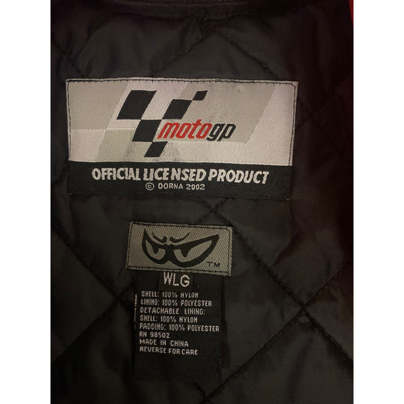 MotoGP Red Jacket With Zipper & Button Front Closure Unisex Large Polyester Bike Racing Style