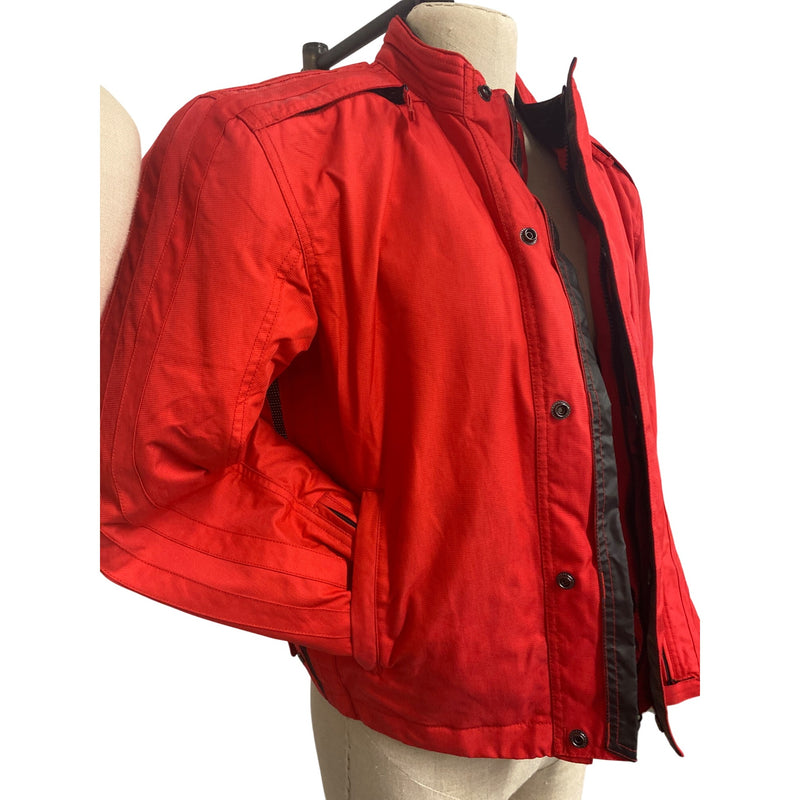 MotoGP Red Jacket With Zipper & Button Front Closure Unisex Large Polyester Bike Racing Style