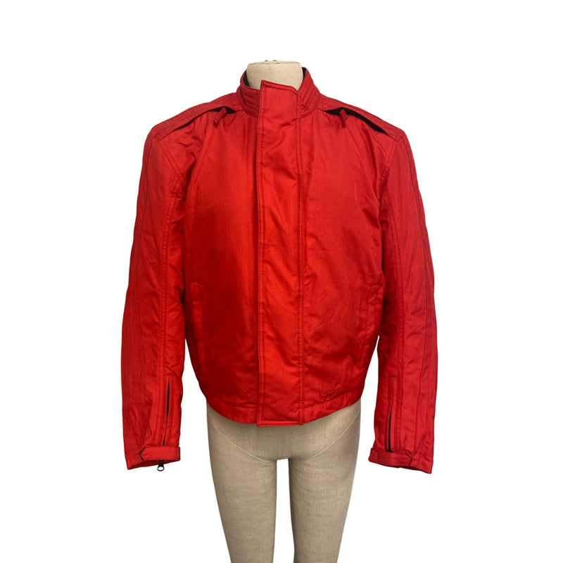 MotoGP Red Jacket With Zipper & Button Front Closure Unisex Large Polyester Bike Racing Style