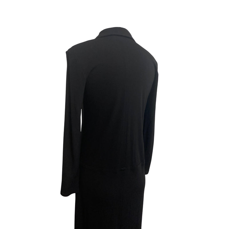 Vintage J.Jill Black Button-Up Long Button Down Shirt Dress With Collar LBD, Fundraiser for Sustainable Fashion Education Program