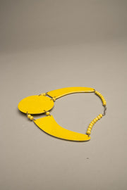 Yellow Statement Necklace Vintage Handmade Jewelry