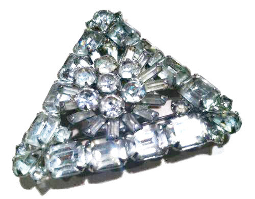 Weiss Diamond Rhinestones Brooch Pin Vintage Jewelry