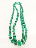 Art Deco Flapper Necklace: Translucent Green Elegance from the Roaring Twenties