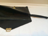 Black Leather Clutch Bag Purse Vintage Accessories