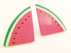 Vintage Watermelon Figural Earrings - Bright and Whimsical Statement Jewelry