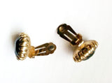 Black Golden Clip on Earrings Vintage Costume Jewelry Bijoux