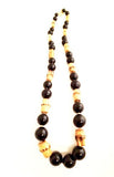 Vintage Bamboo and Black Bead Necklace - A Chic Tribute to Nature's Artistry