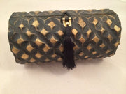 Timmy Woods of Beverly Hills Golden Blk Box Bag Crossbody Clutch Purse Handbag