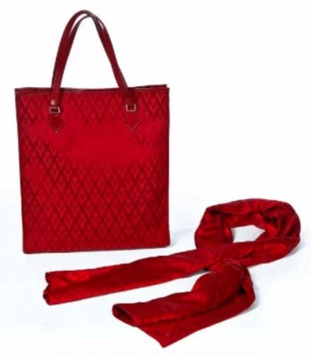 Valentino Garavani Set Red Tote Bag and Scarf SS 68 Re-Edition Vintage Accessories