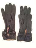 Black Leather Short Gloves Vintage Accessories