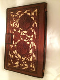 Bohemian Floral Etched Large Leather Clutch Bag Vintage Accessories