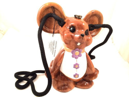 Timmy Woods Beverly Hills Ms. Mouse Wood Carved Crossbody Clutch Bag NWT Unique