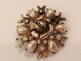 Coro Pearls Floral Pin Brooch Vintage Jewelry