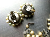 Vintage Pearls Set of Necklace and Clip Earrings Old Jewelry made in Japan