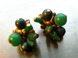 Hattie Carnegie Green Clip on Earrings Vintage Jewelry