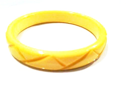 Bakelite Bangle Vintage Plastic Jewelry Yellow Bracelet