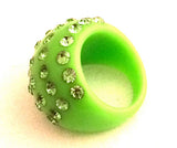 VINTAGE LUCITE JEWELRY NEON GREEN RING