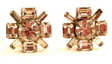 Faux Diamond Crystal Clip-on Earrings - Vintage Hollywood Glamour Jewelry