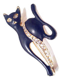 Black Cat Figural Pin Brooch Vintage Jewelry